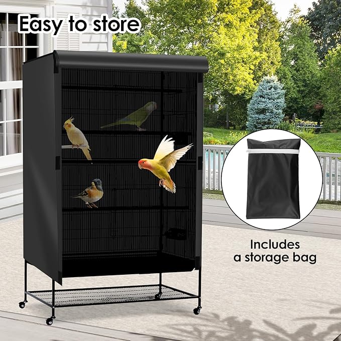Bird Cage Cover - 210D Bird Cage Covers for Night Heavy Duty & Waterproof, Fade-Resistant Pet Cover Accessory for Parakeet, Parrot, Cockatiel and More Finches (XL)