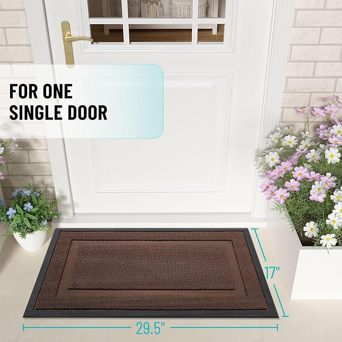 OLANLY Front Door Mat Indoor Outdoor Entrance, Waterproof All-Season,