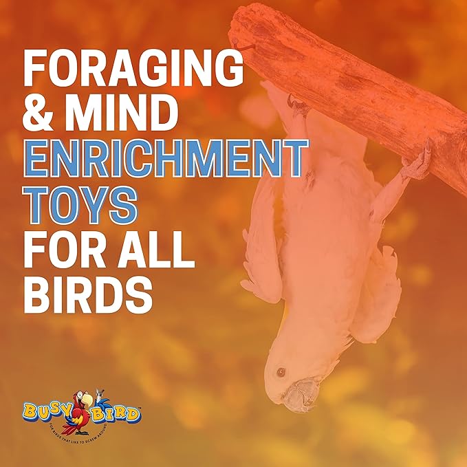 Goodie Gadget Foraging Bird Toy | Treat Dispenser | Promotes Natural Foraging Behavior | Bird Cage Accessories for Medium to Extra Large Birds | Colorful Toys for Parrots, Cockatiel, Greys, Parakeets