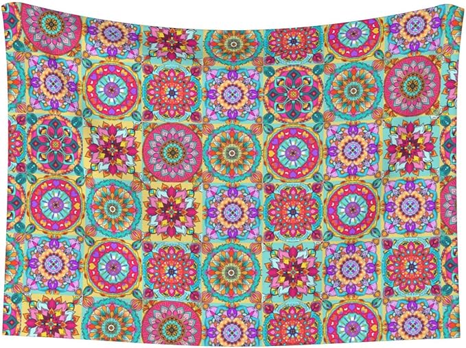 Boho Throw Blanket - Colorful Bohemian Floral Blanket for Dog Cat Pet Blankets 23x16 for Couch Sofa Bed
