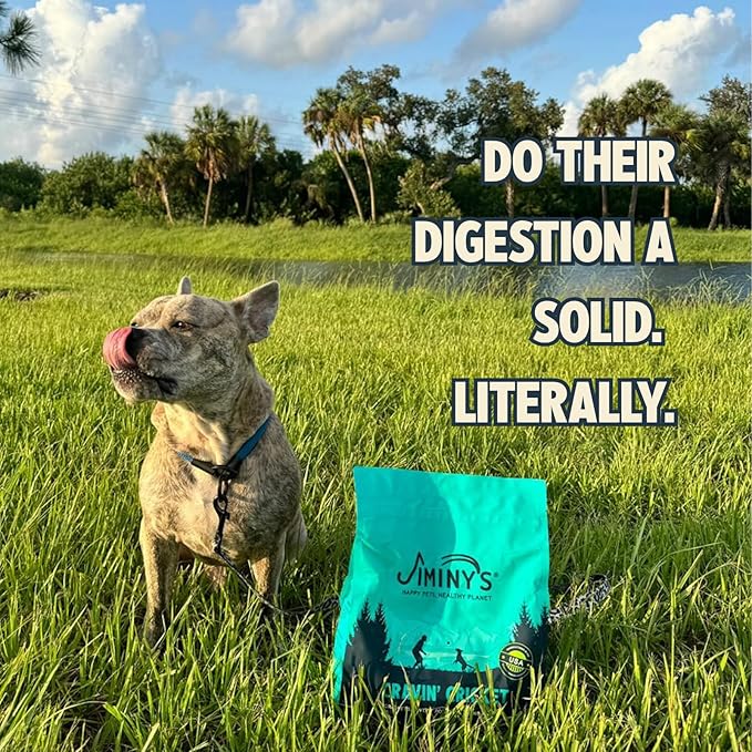 Jiminy's Cravin' Cricket Dry Dog Food, Sensitive Stomach, Improved Gut Health, Probiotic & Prebiotic, Hypoallergenic, Lower Carbon Footprint, Made in USA, 10lb Bag (Pack of 1)