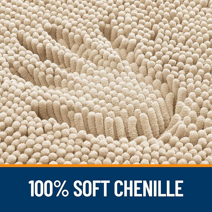 OLANLY Bathroom Runner Rugs 47x17, Extra Soft Absorbent Chenille Bath Rugs