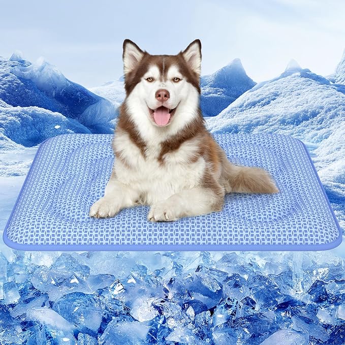 Rywell Dog Cooling Mat, 36”x27” Super Thick & Reversible Cooling Mat for Dogs, Arc-Chill 3.0 & PCM for Long-Lasting Cool and Color-Changing (Q-Max > 0.5), All-Season Use & Portable for Travel