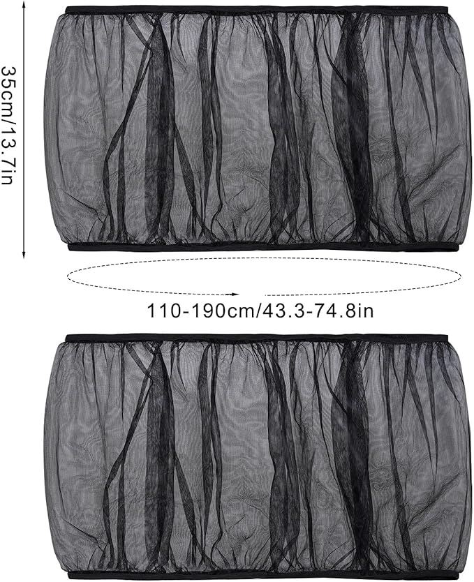 Fengek 2 Pcs Adjustable Bird Cage Cover & Seed Catcher Net - Stretchy Bird Cage Accessories for Night Cover & Seed Guard (Black)