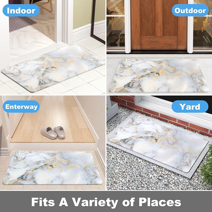 Rnivvi Front Door Mat, Heavy Duty Low Profile Anti-Slip Entryway Rug