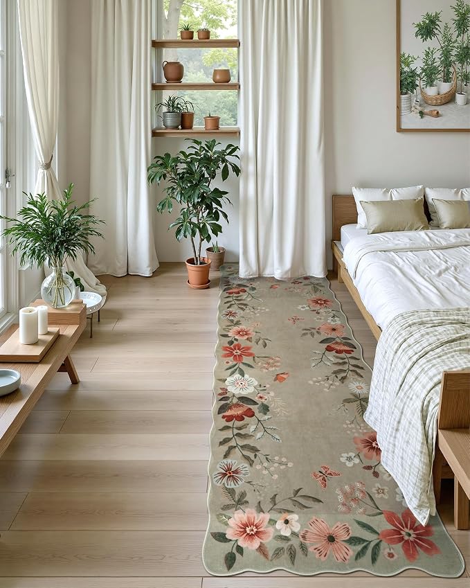 Lahome Floral Runners for Hallways, Soft Washable Runner