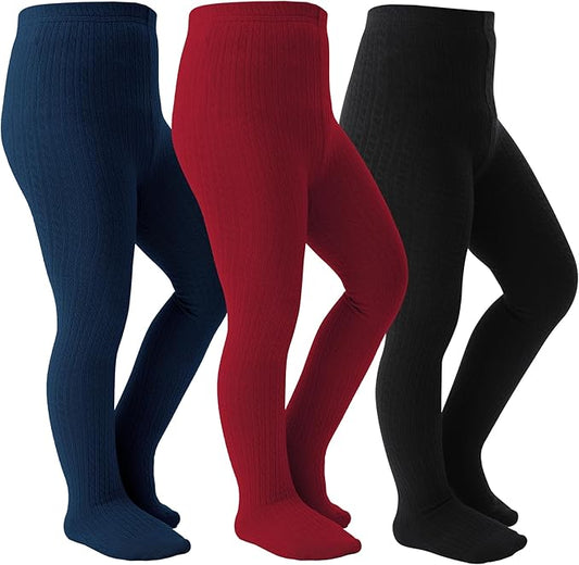 Girls Tights Seamless Toddler Stockings Tights Soft Cotton Cable Knit Baby Girl Tights Leggings 4-12 Years