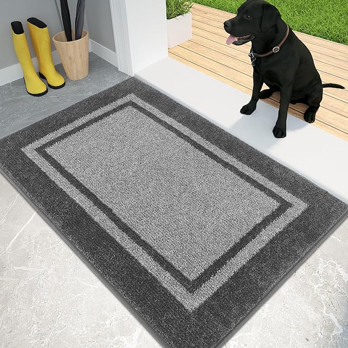 PURRUGS Dirt Trapping Door Mat 24" x 36", Non-Slip Machine Washable Entryway Rug