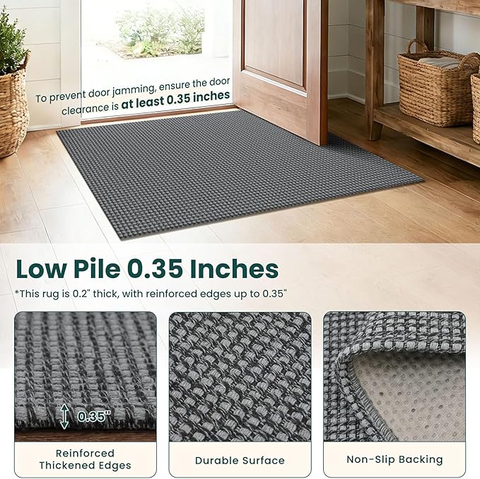 KOZYFLY 2x4 Entry Runner Rug, Small Washable Runners