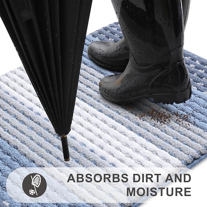 Kitinjoy Indoor Outdoor Door Mat, 71x47 Non-Slip Absorbent Dirt Trapper