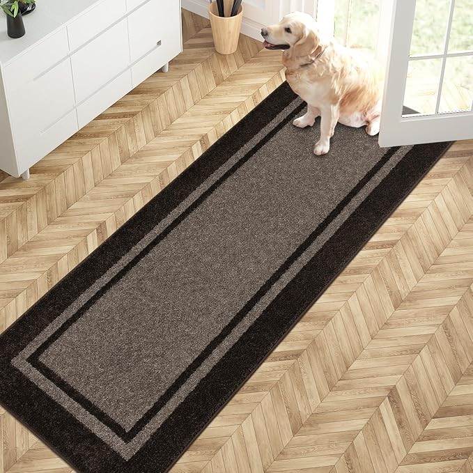 PURRUGS Dirt Trapping Door Mat 24" x 70", Non-Slip Machine Washable Entryway Rug