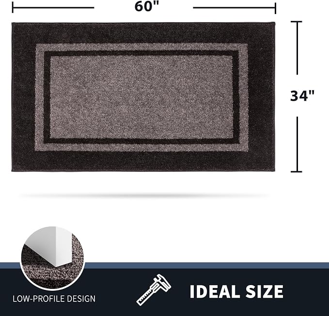 PURRUGS Dirt Trapping Door Mat 34" x 60", Non-Slip Machine Washable Entryway Rug