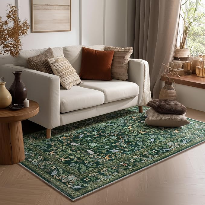 3x5 Small Area Rugs for Entryway: Machine Washable Rug Stain Resistant Non Slip