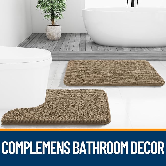 OLANLY Bathroom Runner Rugs 44x24, Extra Soft Absorbent Chenille Bath Rugs