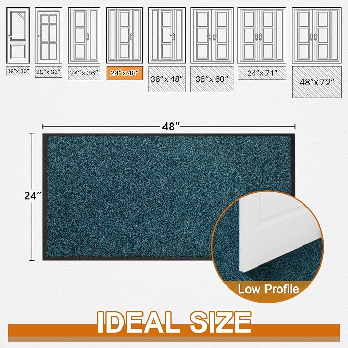 Mibao Front Door Mat Indoor Entrance, Dirt Trapper Welcome Mat