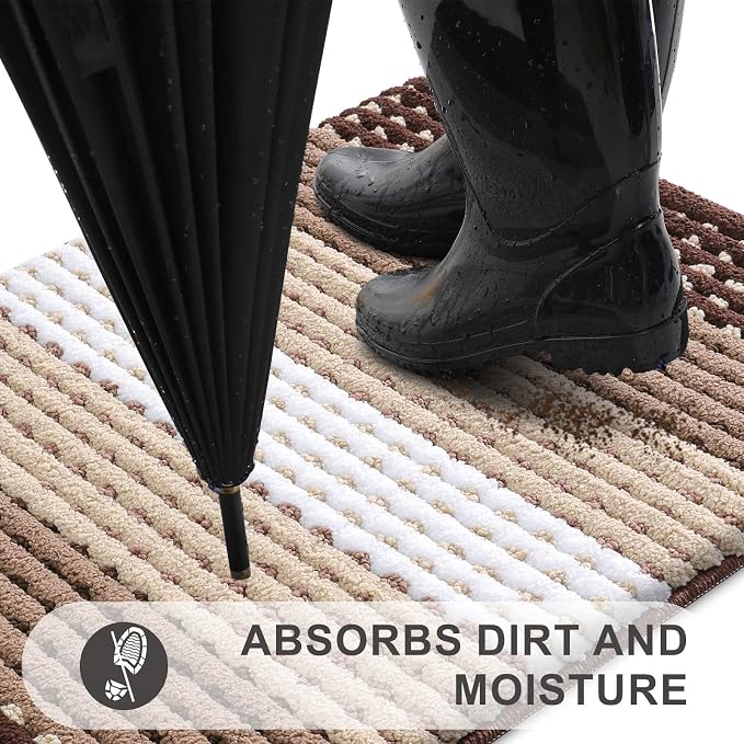 Kitinjoy Indoor Outdoor Door Mat, 59x20 Non-Slip Absorbent Dirt Trapper