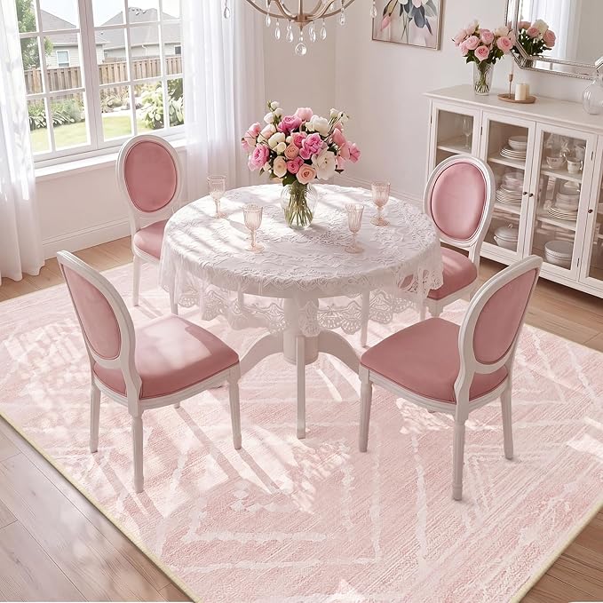 BESTSWEETIE Area Rug 8x10 Rug Machine Washable Non-Slip Low Pile Print Pattern