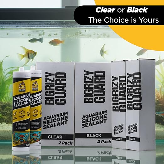 Aquarium Silicone Sealant Black 2x10.14 Fl oz Cartridge - Aquarium Safe Silicone for Fish & Plants | 100% Waterproof, Premium, Non-Toxic, Solvent Free, Strong Bond, Fast Curing (2 Pack)