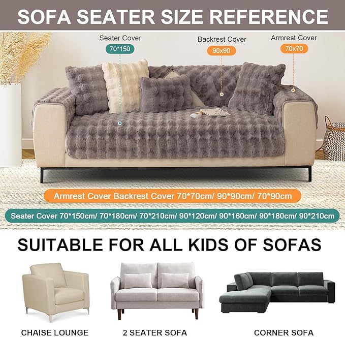 Couch Covers For Dogs,Funny Fuzzy Pet Couch Cover,Plush Solid Colour Non-Slip Couch Cover,Big Dog Bed Blanket, Washable Soft Plush Throw Protector For Bed Couch Car Sofa (35.43x62.99in, Dark Grey)