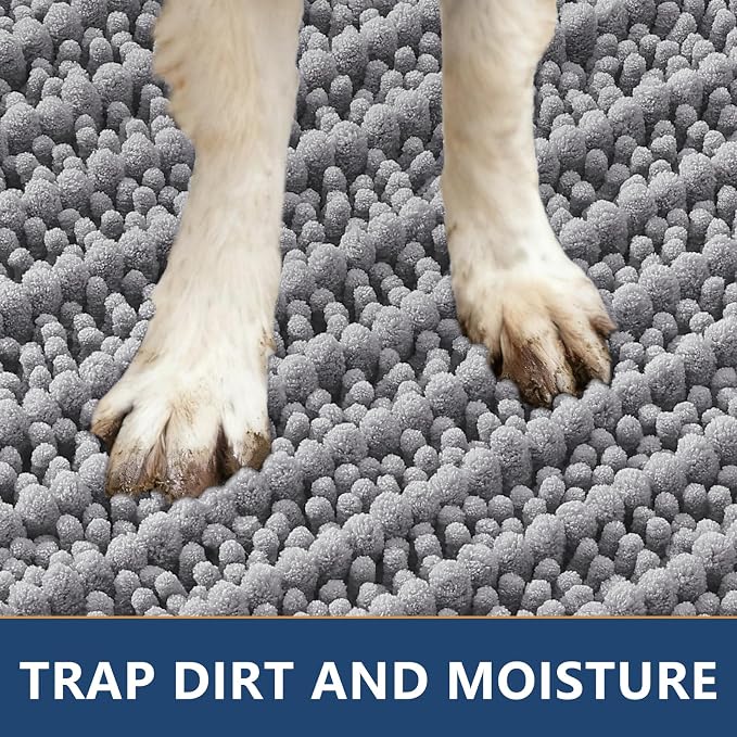 Smiry Dog Door Mat for Muddy Paws 59x20, Absorbent Dirt Trapper, Non-Slip