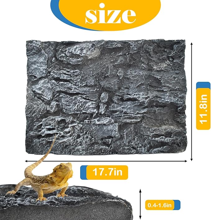Reptile Tank Background Board Rock Terrarium Cork Background Board 3D Wall Backdrop Aquarium DéCor Backgrounds Amphibian Habitat Decoration for Lizards Leopard Gecko Bearded Dragons Turtle
