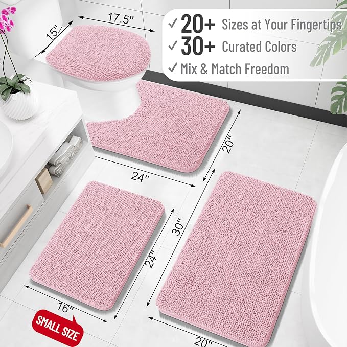 OLANLY Large Bathroom Rugs 47x32, Extra Soft Absorbent Chenille Bath Rugs