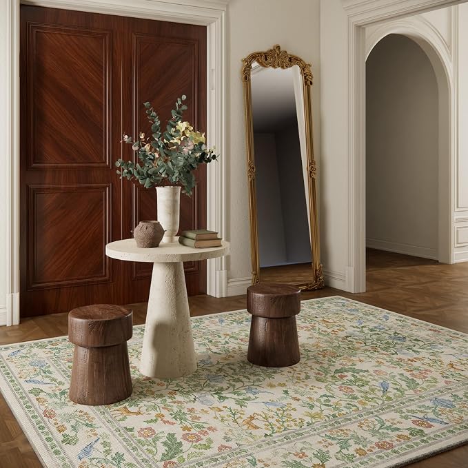 Washable Area Rugs for Living Room: 6x9 Bedroom Rug Stain Resistant Non Slip