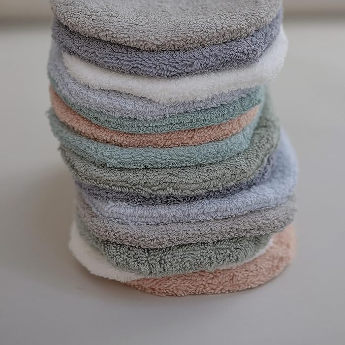 mushie Baby Bath Mitt | Organic Cotton | Pack of 2 (Baby Blue)