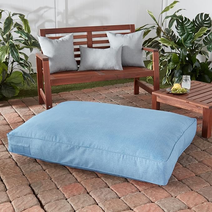 Casey Large (48 x 36 in.) Denim Rectangle Indoor/Outdoor Pillow Style Dog Bed