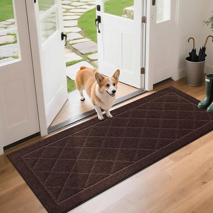 BEQHAUSE Dirt Trapper Door Mat 24" x 60", Doormat Non-Slip Entryway Rugs