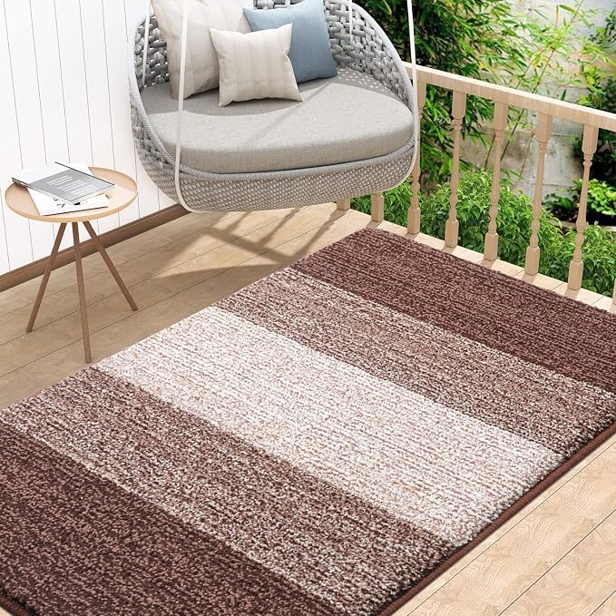 Kitinjoy Indoor Outdoor Door Mat, 48x32 Non-Slip Absorbent Dirt Trapper