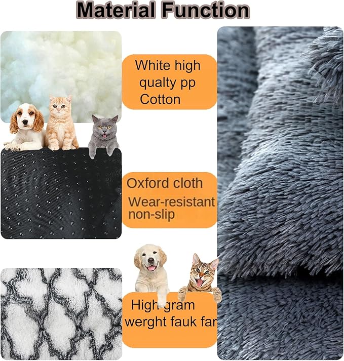 Dog Crate Mat, Dog Bed for Large Dogs, Comfy Fluffy Kennel Pad Anti-Slip for Dog beds & Furniture, Quilted Dog Bed for Pets for Medium/Small Dogs Cats (Color : A 2, Size : 16.9x11)