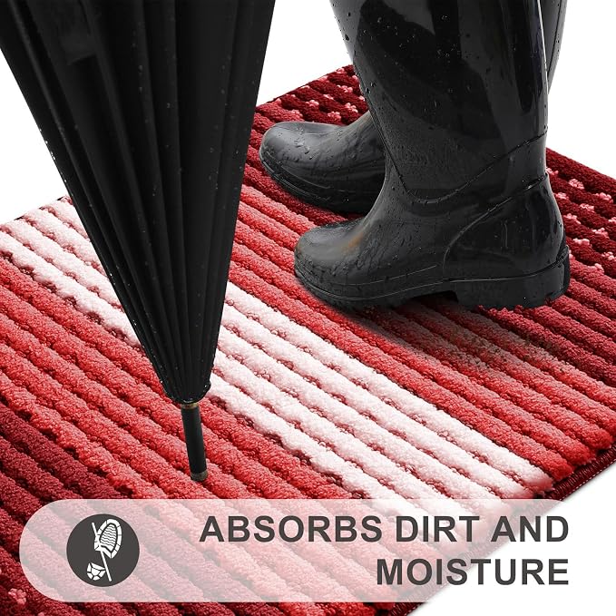 Kitinjoy Indoor Outdoor Door Mat, 47x17 Non-Slip Absorbent Dirt Trapper