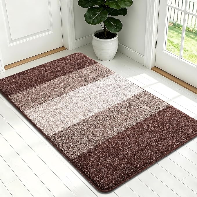Kitinjoy Indoor Outdoor Door Mat, 54x32 Non-Slip Absorbent Dirt Trapper