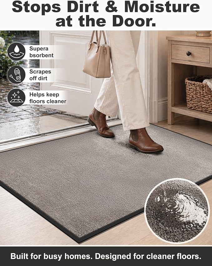 Mibao Front Door Mat Indoor Entrance, Dirt Trapper Welcome Mat