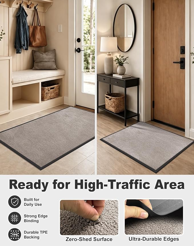 Mibao Front Door Mat Indoor Entrance, Dirt Trapper Welcome Mat