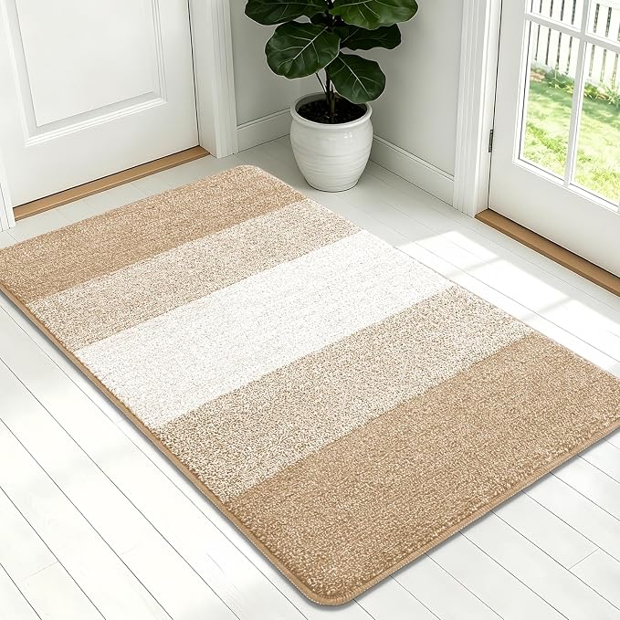 Kitinjoy Indoor Outdoor Door Mat, 54x32 Non-Slip Absorbent Dirt Trapper