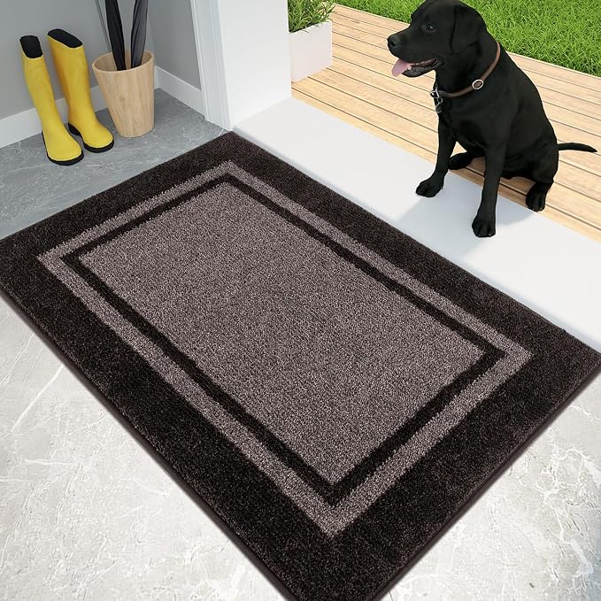 PURRUGS Dirt Trapping Door Mat 24" x 36", Non-Slip Machine Washable Entryway Rug