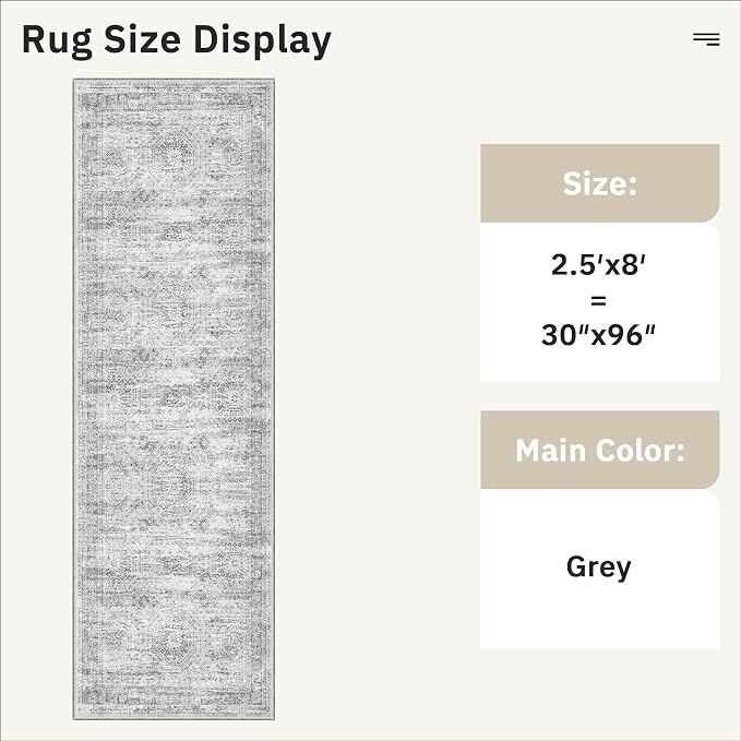 Soalmost Washable Runner Rug