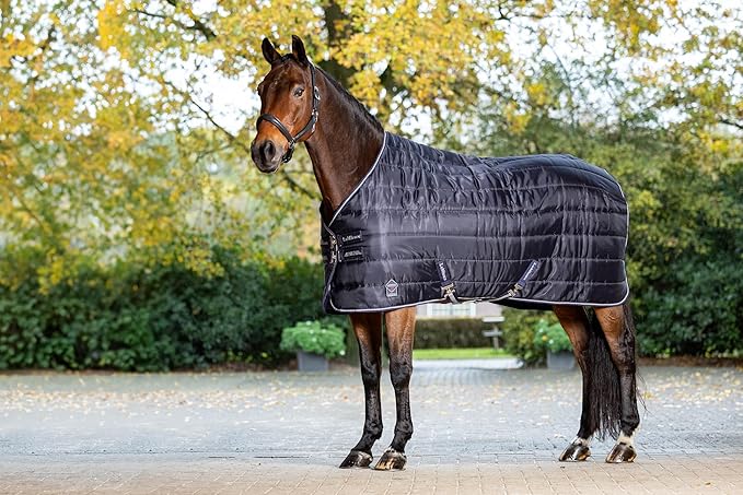 LeMieux Arika Stable-Tek 100g Blanket - Diamond Ripstop Outer - Breathable and Stain Repellent - Navy - 84"