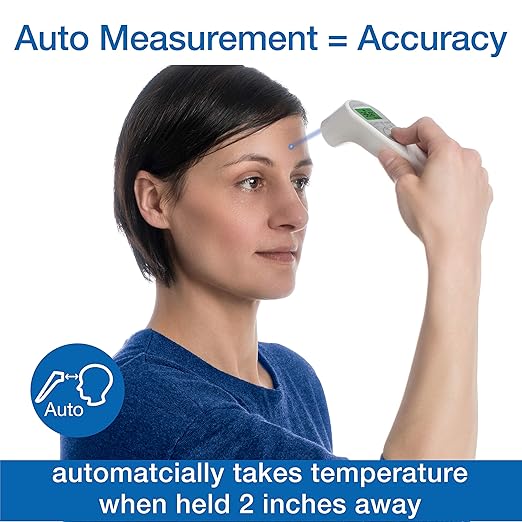 Microlife Non-Contact Forehead Thermometer, Digital Infrared No-Touch Thermometer (for Adults, Kids & Baby), Large Backlit LCD Screen, Fever Alarm, Memories & Instant Accurate Readings