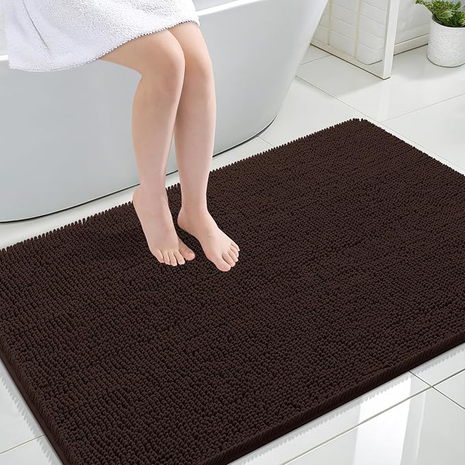 OLANLY Large Bathroom Rugs 44x32, Extra Soft Absorbent Chenille Bath Rugs