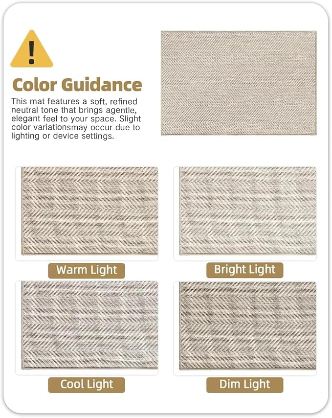 Color&Geometry Ultra Thin Indoor Door Mat 24"x36", Machine Washable Front Door