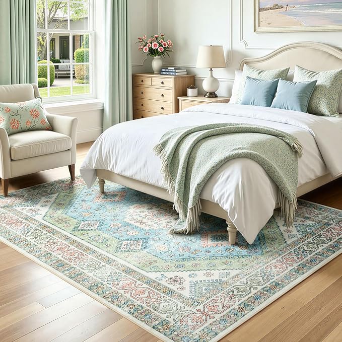 Lofus Vintage Living Room Rugs 5x7, Soft Machine Washable Area Rug