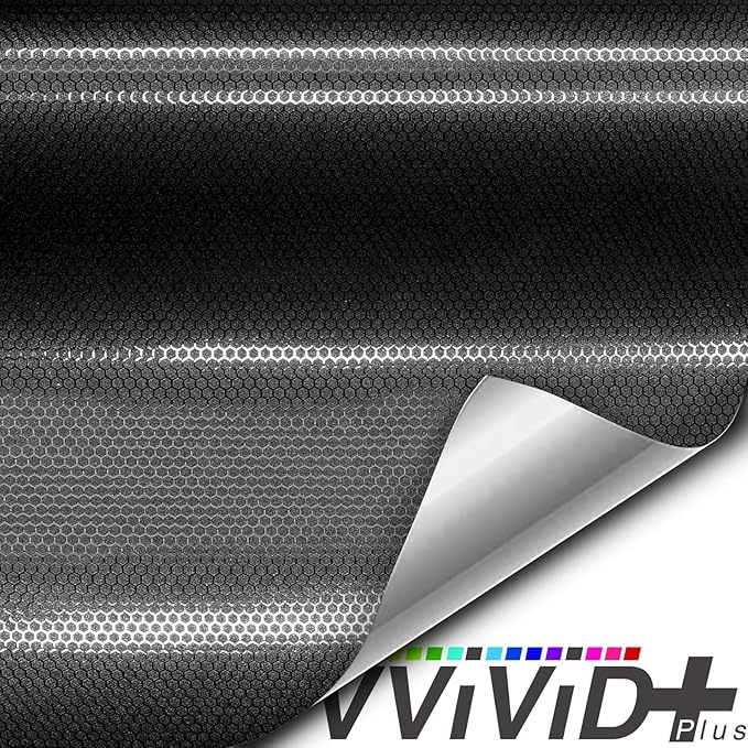 VViViD+ Honeycomb Matte Black Small Pattern Car Wrap Vinyl (6ft x 5ft)