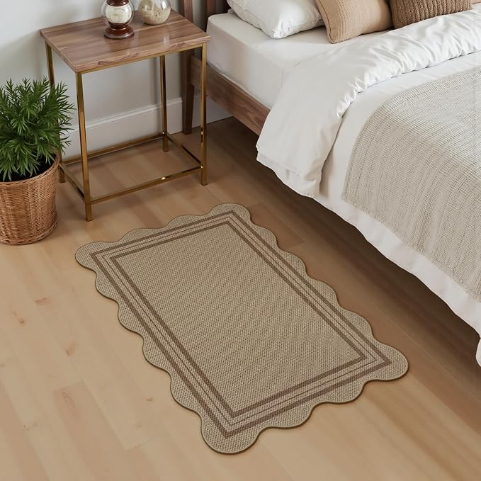 Easy Jute Outdoor Mats for Front Door, 2x3 Small Washable Kitchen Rugs