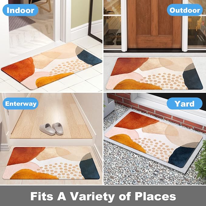 Rnivvi Front Door Mat, Heavy Duty Low Profile Anti-Slip Entryway Rug