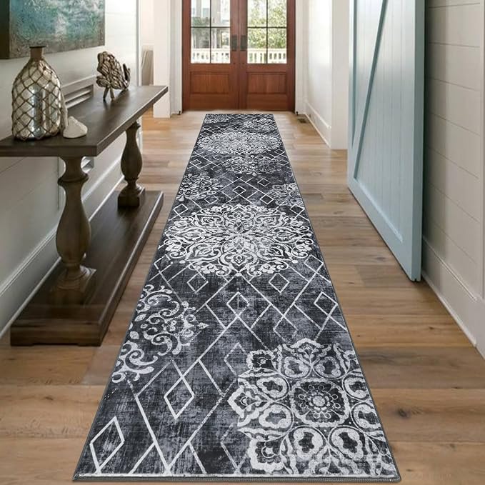 HEBE Hallway Runner Rug 2'8''x14' Washable Vintage Distressed Area Rugs Non