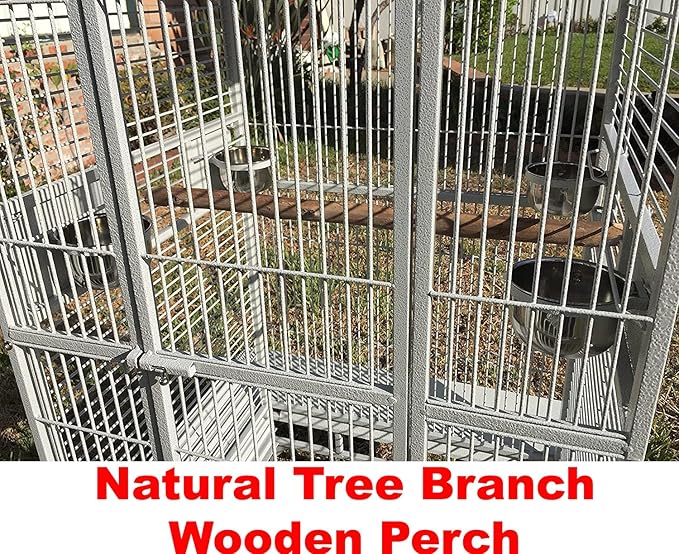 4 Size, XXX-Large 40" x 30" x 72"H Castle PlayTop Parrot Cage for Large Macaws Cockatoos African Grey Amazon