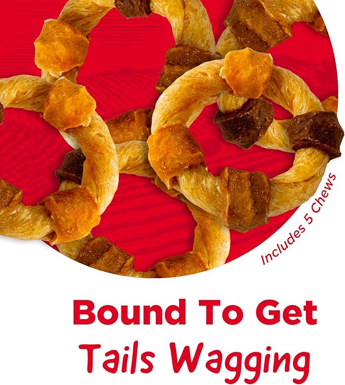 Country Kitchen Rawhide Free Kabob Rings 4 Flavor Protein Variety Dog Chews, Made with Real Chicken, Beef, Pork, and Duck, 5 Count
